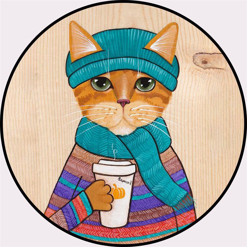 Creative Colorful Cartoon Rug Synthetic Animal Portrait Man Pattern Rug Non-Slip Washable Pet Friendly Rug for Room