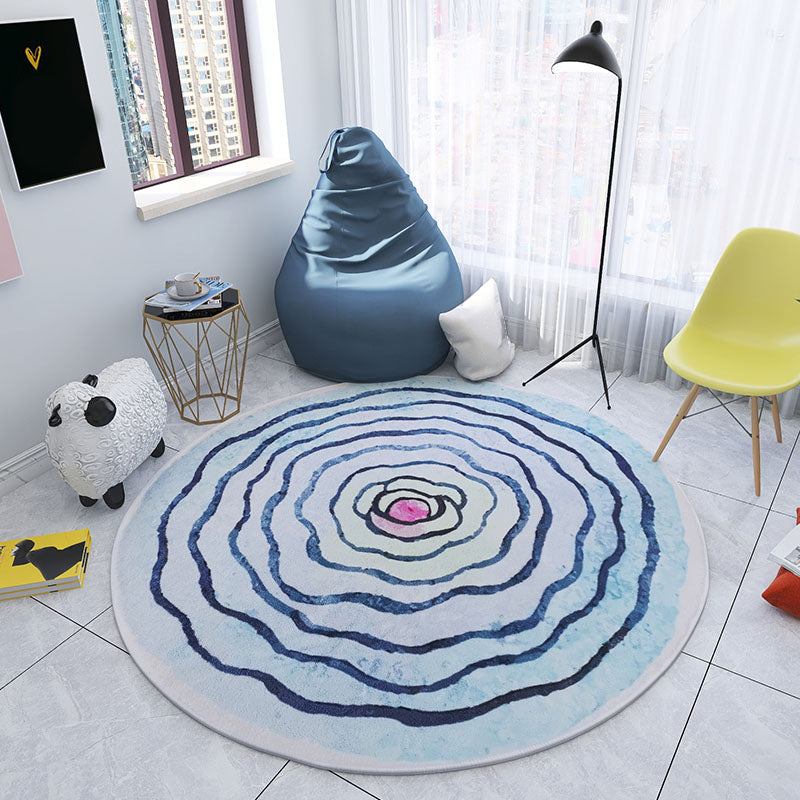 Multicolored Bedroom Rug Children Flower Rug Cotton Machine Wash Animal Friendly Area Rug
