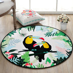 Beautiful Kids Rug Multi Color Animal and Botanical Pattern Rug Pet Friendly Washable Non-Slip Rug for Playroom