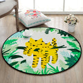 Beautiful Kids Rug Multi Color Animal and Botanical Pattern Rug Pet Friendly Washable Non-Slip Rug for Playroom