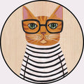 Cool Multicolored Men's Cat Rug Polyester Cartoon Rug Pet-Friendly Non-Slip Washable Rug for the Bedroom