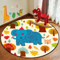 Leather and Play Cartoon Rug Multi Color Animal Pattern Rug Pet Friendly Anti-Slip Back Washable Rug for Children