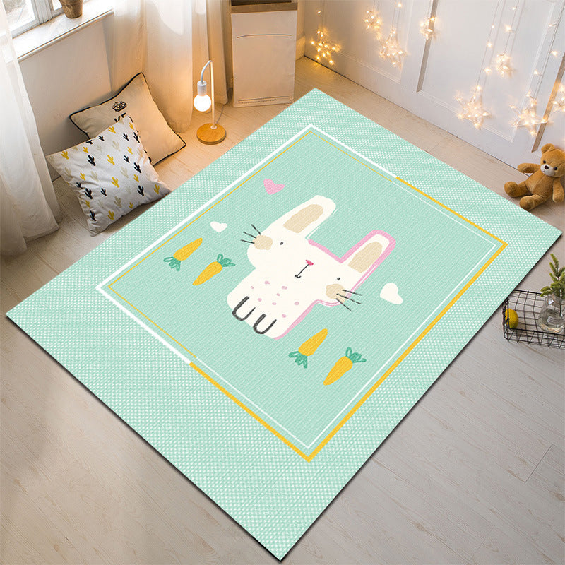 Nordic Style Animal Rug Multicolor Synthetic Carpet Washable Stain Resistant Non-Slip Rug for Children's Room