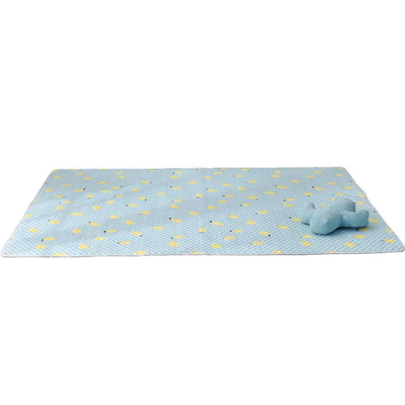 Soft Animal Print Quilted Rug Multi Color Cartoon Rug Cotton Easy Care Rug for Children's Room