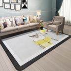 Cartoon Animal Gentleman Rug Multicolor Polypropylene Rug Washable Pet Friendly Non-Slip Underlay Rug for Living Room