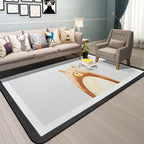 Cartoon Animal Gentleman Rug Multicolor Polypropylene Rug Washable Pet Friendly Non-Slip Underlay Rug for Living Room