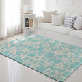Multi-Color Marine Life Rug Polyester Nordic Rug Washable Pet-Friendly Non-Slip Rug for the Living Room