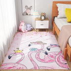 Scandinavian Girls Bedroom Carpet Multi-Color Botanical Rug Synthetic Machine Washable Stain-Resistant Non-Slip Back Rug
