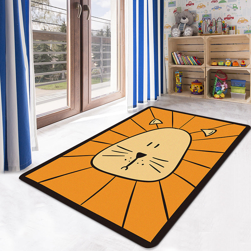 Multicolor Kids' Playroom Carpet Cartoon Digital Print Carpet Polyester Non-Slip Pet Friendly Stain Resistant Carpet