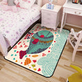 Kids Art Drawing Print Rug Multi-Color Synthetic Rug Non-Slip Pet-Friendly Machine Washable Carpet for Kids Room