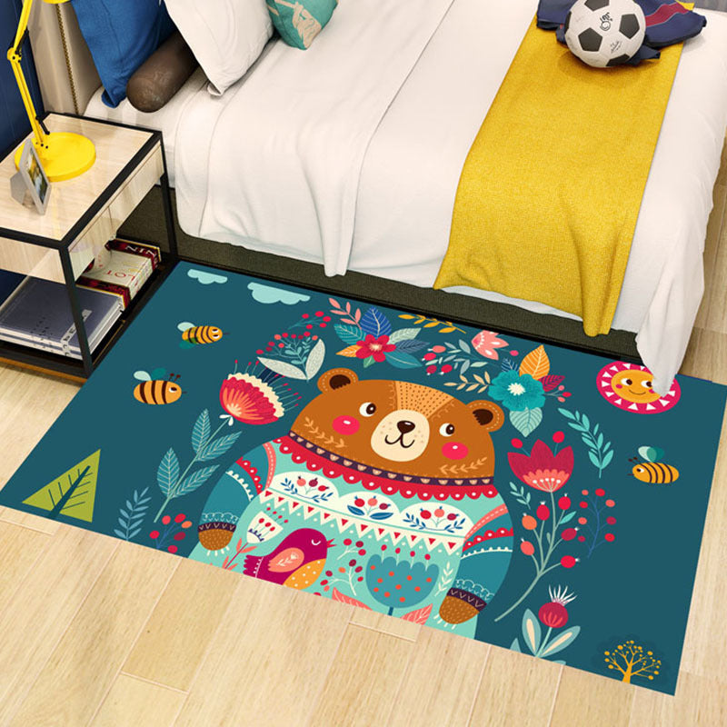 Shaded Multicolor Kids Carpet Polypropylene Cartoon Carpet Pet Friendly Non-Slip Stain Resistant Carpet for Kids' Room