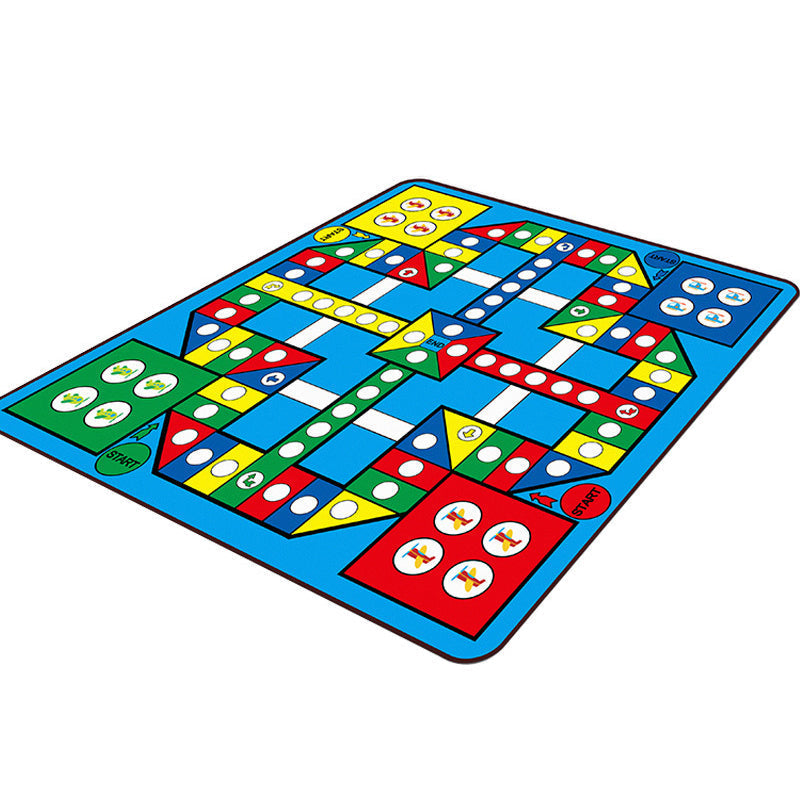 Kids Play Rug Multicolored Polypropylene Area Rug Pet Friendly Non-Slip Washable Rug for Kids Room