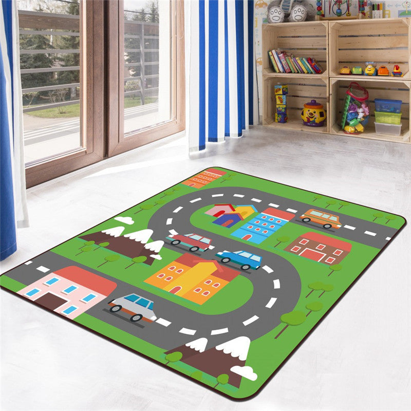Kids Play Rug Multicolored Polypropylene Area Rug Pet Friendly Non-Slip Washable Rug for Kids Room