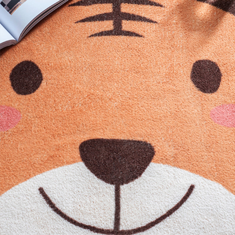 Irregular Shaped Animal Rug Multicolor Cartoon Rug Synthetic Non-Slip Back Machine Washable Pet Friendly Rug for Children's Room