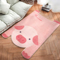 Irregular Shaped Animal Rug Multicolor Cartoon Rug Synthetic Non-Slip Back Machine Washable Pet Friendly Rug for Children's Room