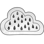 Novelty Children Area Rug Multicolor Raindrop Cloud Shape Rug Non-Slip Backing Washable Pet-Friendly Rug for Bedroom