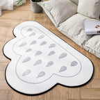 Novelty Children Area Rug Multicolor Raindrop Cloud Shape Rug Non-Slip Backing Washable Pet-Friendly Rug for Bedroom
