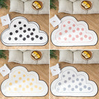 Novelty Children Area Rug Multicolor Raindrop Cloud Shape Rug Non-Slip Backing Washable Pet-Friendly Rug for Bedroom