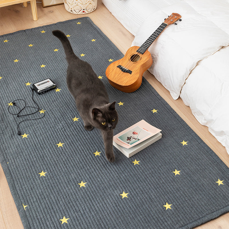 Simplicity Living Room Carpet Multicolored Geometric Print Carpet Cotton Easy Care Carpet