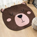 Multi Color Kids Carpet Cartoon Animal Head Pattern Rug Polyester Non-Slip Back Stain Resistant Machine Washable Rug