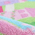 Shady Castle Landscape Print Carpet Pink Cartoon Area Rug Synthetic Stain Resistant Non-Slip Back Washable Rug for Children's Room