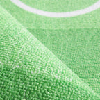 Green Football Field Pattern Carpet Polyester Kids Carpet Stain Resistant Non-Slip Pet Friendly Carpet for Boys Room