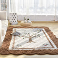 Multicolor Norwegian Style Rug Polypropylene Tree Pattern Rug Non-Slip Pet-Friendly Stain-Resistant Rug for Children's Room