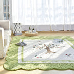 Multicolor Norwegian Style Rug Polypropylene Tree Pattern Rug Non-Slip Pet-Friendly Stain-Resistant Rug for Children's Room