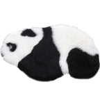 Cute Panda Print Rug Black and White Kids Rug Polyester Stain Resistant Machine Washable Non-Slip Backing Carpet for Bedroom