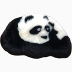 Fluffy Kids Rug Black and White Panda Pet Friendly Washable Non-Slip Back Rug for Kids Room