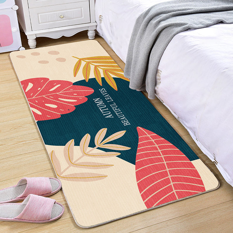 Multi-Color Scandinavian Rug Polyester Geometric Rug Non-Slip Stain Resistant Machine Washable Rug for Bedroom