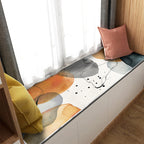 Multi-Color Scandinavian Rug Polyester Geometric Rug Non-Slip Stain Resistant Machine Washable Rug for Bedroom