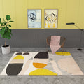 Multicolor Color-Blocking Rug Synthetic Contemporary Rug Non-Slip Machine Washable Stain Resistant Rug for the Living Room