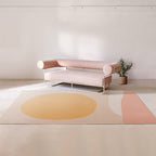 Soft Orange Nordic Carpet Polyester Geometric Rug Non-Slip Backing Pet-Friendly Washable Carpet for Home Decoration