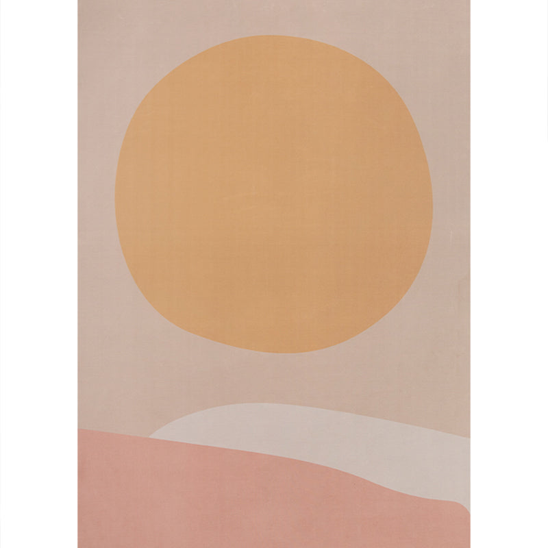 Soft Orange Nordic Carpet Polyester Geometric Rug Non-Slip Backing Pet-Friendly Washable Carpet for Home Decoration