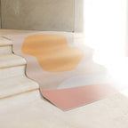 Soft Orange Nordic Carpet Polyester Geometric Rug Non-Slip Backing Pet-Friendly Washable Carpet for Home Decoration