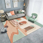 Nordic Living Room Rug Morandi Color Castle Interior View Rug Polypropylene Stain Resistant Pet Friendly Non-Slip Backing Rug