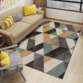 Multi Color Modern Area Rug Synthetic Geometric Color Block Rug Machine Washable Stain Resistant Non-Slip Backing Carpet for Room