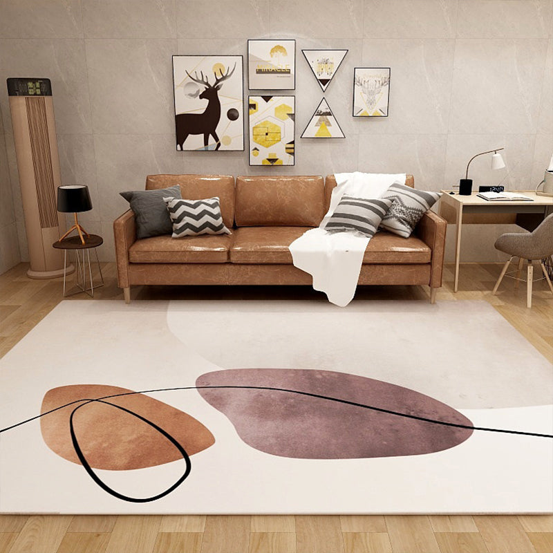 Abstract Rug Polyester Minimalist Rug Washable Rug for Large Room