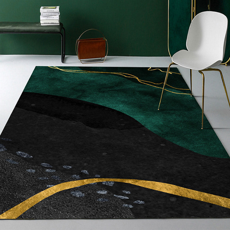 Morandi Color Living Room Rug Nordic Color Block with Twisted Line Rug Polypropylene Non-Slip Washable Stain Resistant Rug