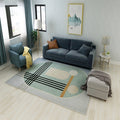 Aesthetics Mid-Century Carpet Multicolored Geometric Carpet Stain Resistant Non-Slip Machine Washable Carpet for Living Room