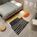 Multi colored geometric block rug synthetic Scandinavian rug machine washable pet friendly non-slip rug for living room