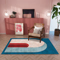 Classic curved door mat Multicolored postmodern rug Polyester Non-slip backing Washable Pet-friendly rug for the room