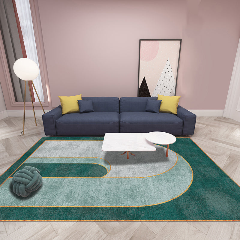 Classic curved door mat Multicolored postmodern rug Polyester Non-slip backing Washable Pet-friendly rug for the room
