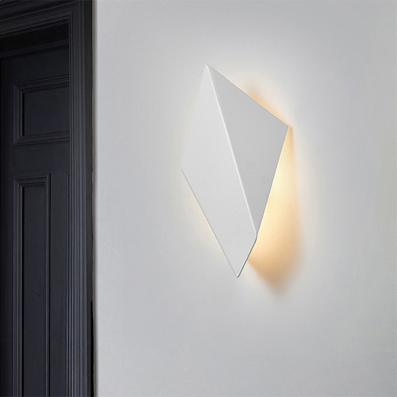 Metallic geometric wall-mounted light postmodern 1 light black/gray/white wall lamp fixture