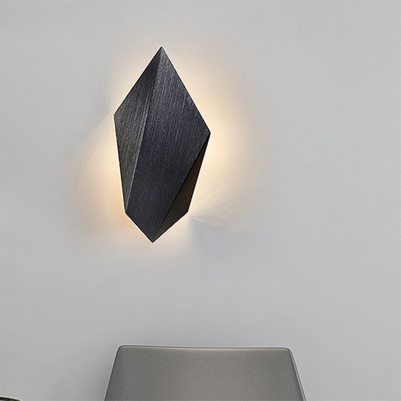 Metallic geometric wall-mounted light postmodern 1 light black/gray/white wall lamp fixture