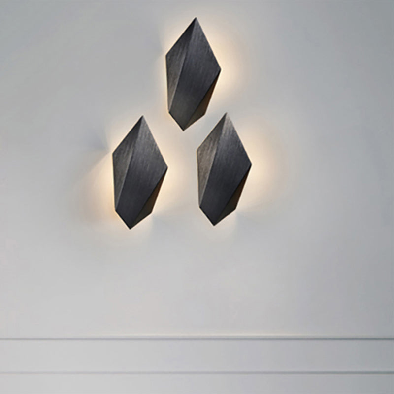 Metallic geometric wall-mounted light postmodern 1 light black/gray/white wall lamp fixture