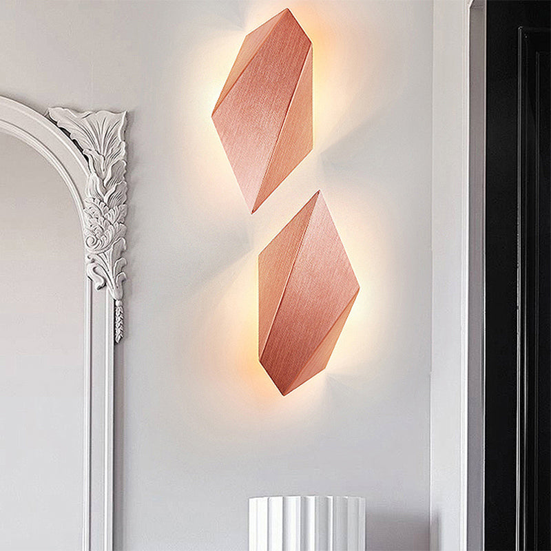 Metallic geometric wall-mounted light postmodern 1 light black/gray/white wall lamp fixture