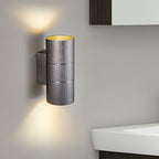 Tubular LED Up and Down Wall Lamp Modern Metal 1 Light Black/Grey/Gold Wall Lamp for Bathroom