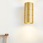Tubular LED Up and Down Wall Lamp Modern Metal 1 Light Black/Grey/Gold Wall Lamp for Bathroom